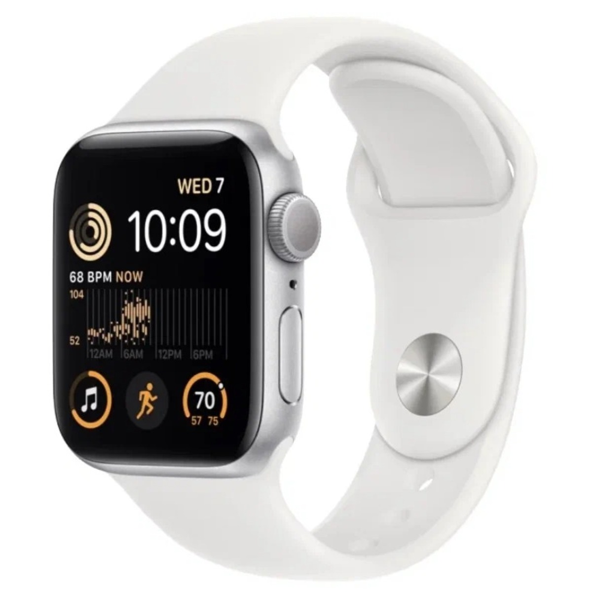 Умные часы Apple Watch SE (2022) 40mm Aluminium Case with Sport Band M / L (Цвет: Silver / White)