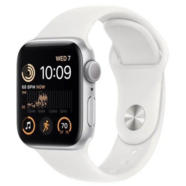 Умные часы Apple Watch SE (2022) 40mm Aluminium Case with Sport Band M / L (Цвет: Silver / White)