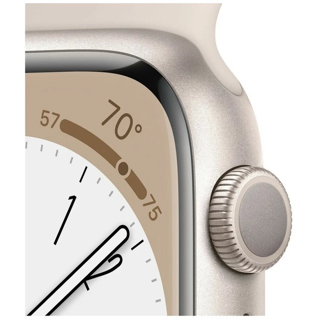 Умные часы Apple Watch Series 8 41mm Aluminum Case with Sport Band M/L (Цвет: Starlight)