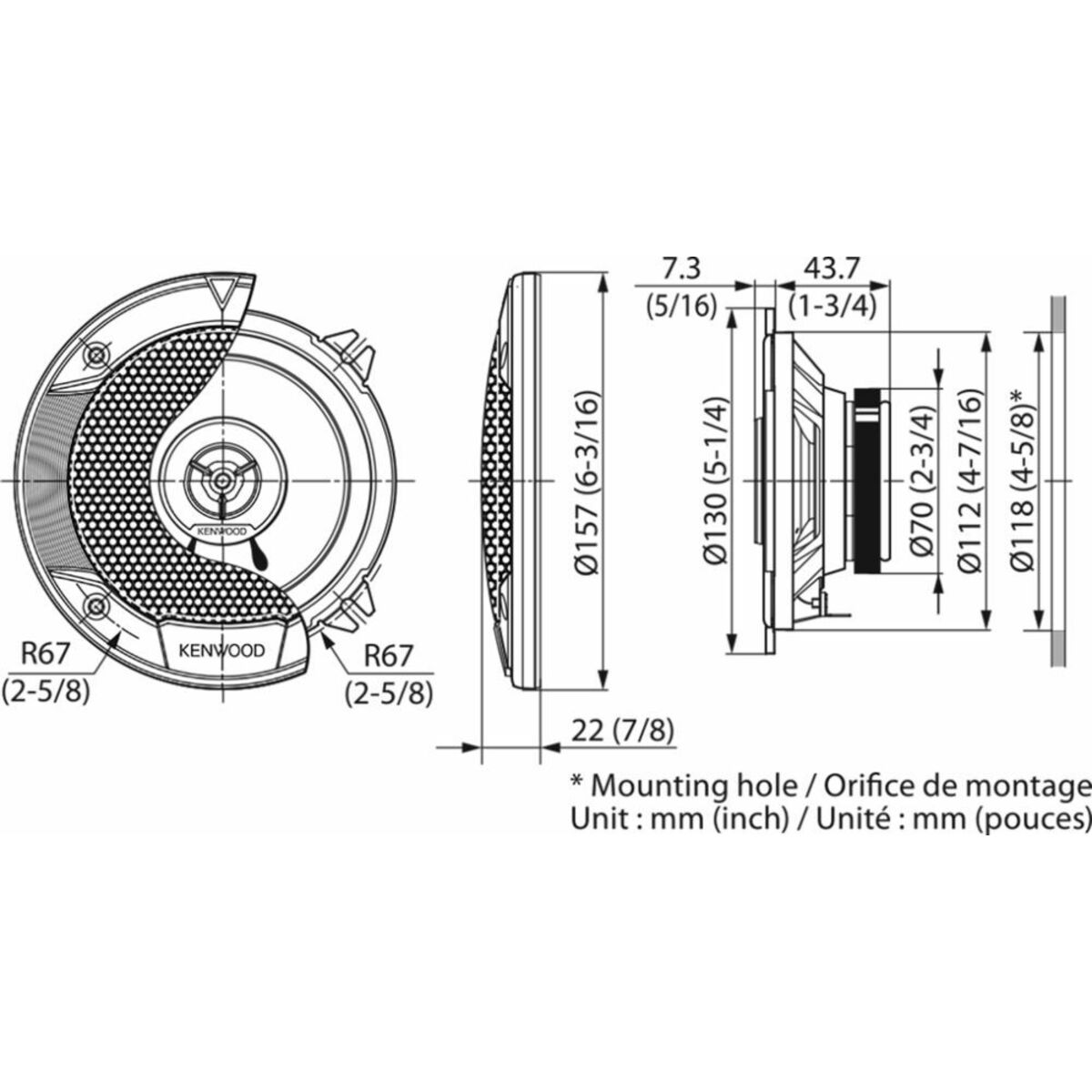 Колонки автомобильные Kenwood KFC-S1366 (Цвет: Black)