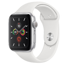 Умные часы Apple Watch Series 5 GPS 44mm Aluminum Case with Sport Band MWVD2RU / A (Цвет: Silver / White)
