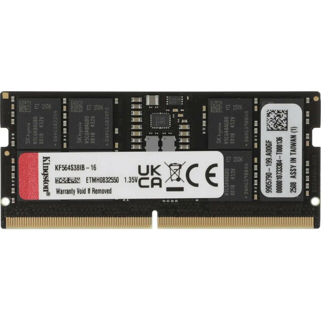 Память DDR5 16Gb 6400MHz Kingston KF564S38IB-16 