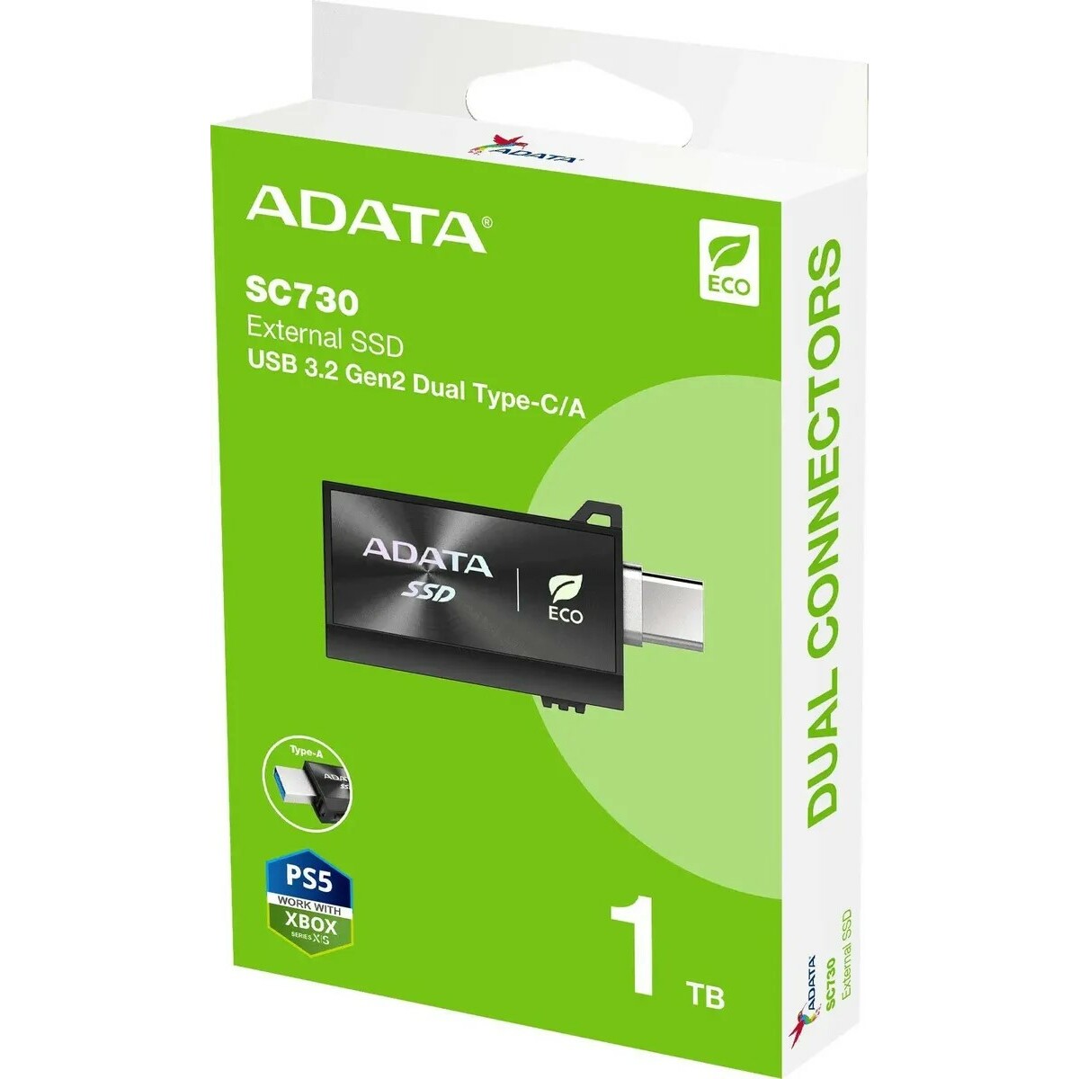 Накопитель SSD A-Data USB3.2 Gen2 1TB SC730-1T-CACTI, черный