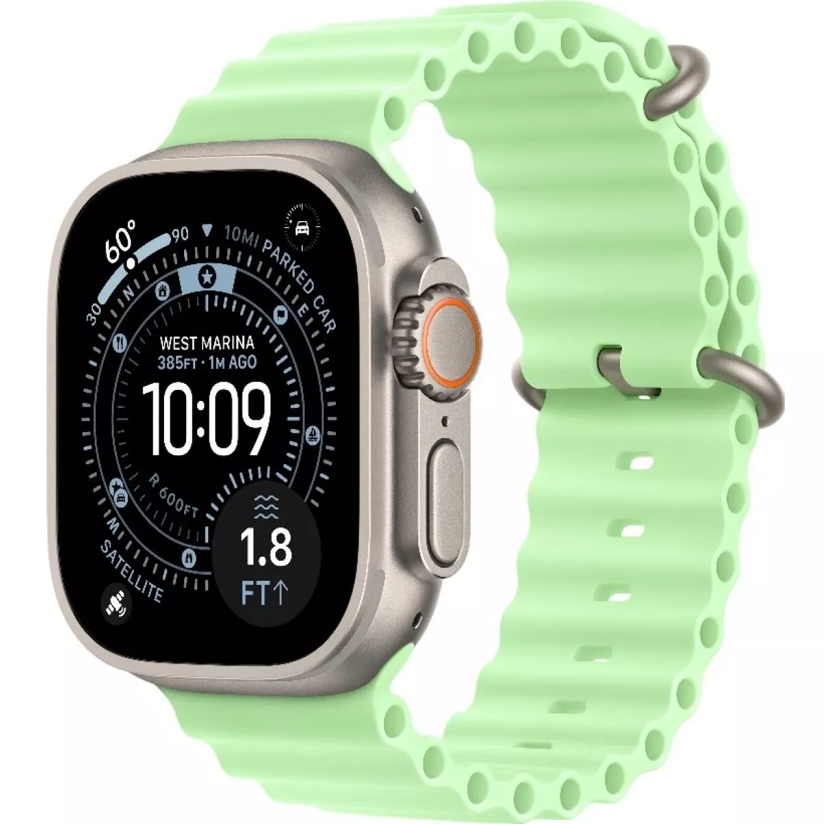 Умные часы Apple Watch Ultra 3 49mm Titanium Case with Ocean Band  (Цвет: Natural/Neon Green)