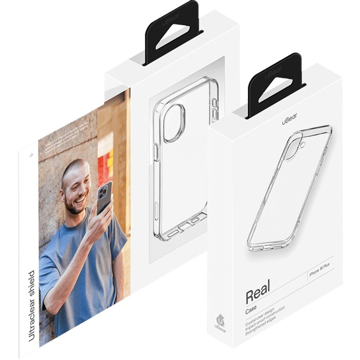 Чехол-накладка uBear Real Case для смартфона Apple iPhone 16 Plus (Цвет: Crystal Clear)