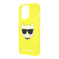 Чехол-накладка Karl Lagerfeld TPU FLUO Case Choupette's для смартфона Apple iPhone 13 Pro (Цвет: Yellow)