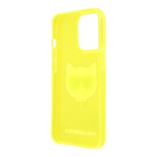 Чехол-накладка Karl Lagerfeld TPU FLUO Case Choupette's для смартфона Apple iPhone 13 Pro (Цвет: Yellow)