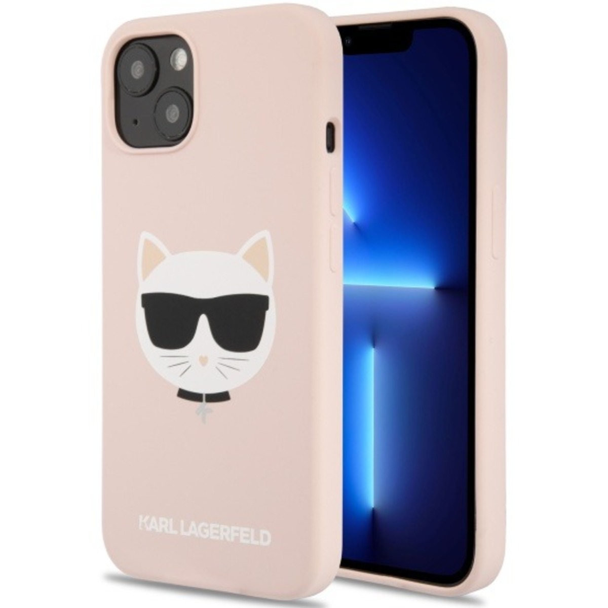 Чехол-накладка Karl Lagerfeld Liquid Silicone Case Choupette Head для смартфона Apple iPhone 13 (Цвет: Light Rose)