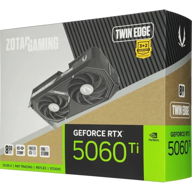 Видеокарта Zotac GeForce RTX 5060TI TWIN EDGE 8Gb (ZT-B50610E-10M)