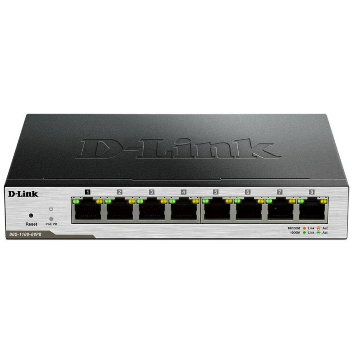 Коммутатор настраиваемый D-Link DGS-1100-08PD