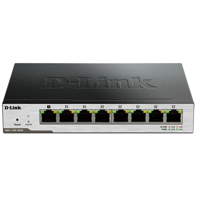 Коммутатор настраиваемый D-Link DGS-1100-08PD