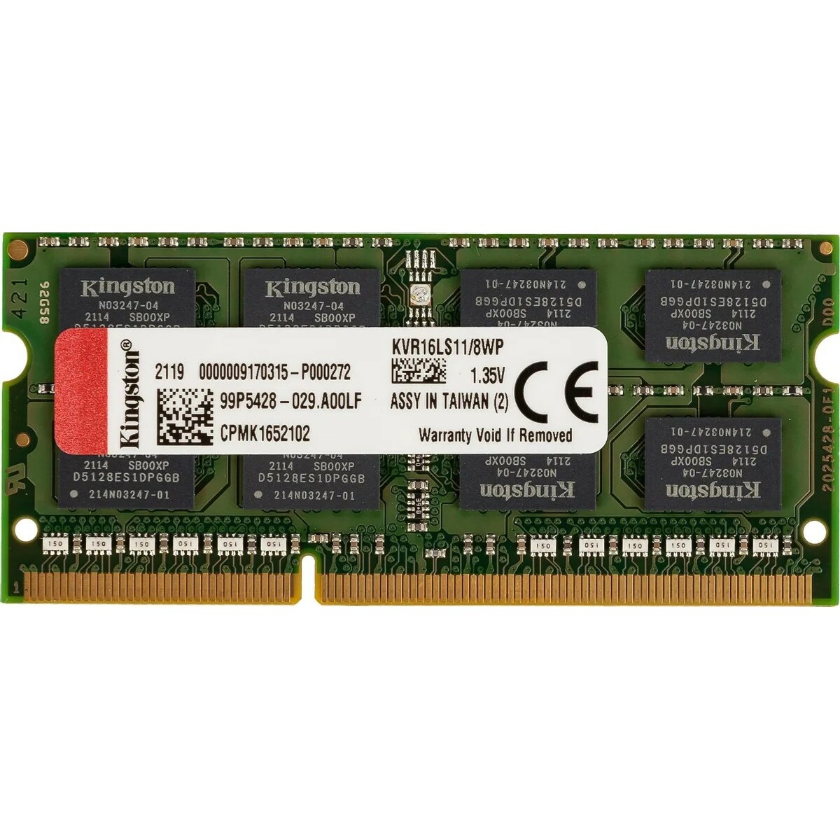 Память DDR3L 8Gb 1600Mhz Kingston KVR16LS11/8WP