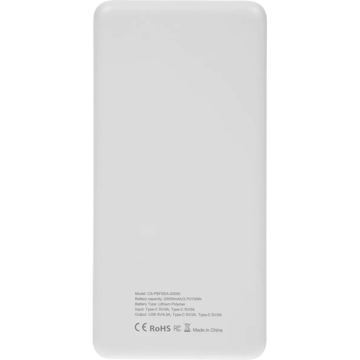 Внешний аккумулятор Cactus CS-PBFSEA-20000 20000mAh, белый 