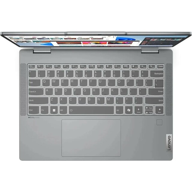 Ноутбук Lenovo IdeaPad 5 14AHP9 (AMD Ryzen 7 8845HS 3.8Ghz/16Gb LPDDR5x/SSD 512Gb/AMD Radeon 780M/14 /OLED/Touch WUXGA (1920x1200)/noOS/gray/WiFi/BT/Cam)