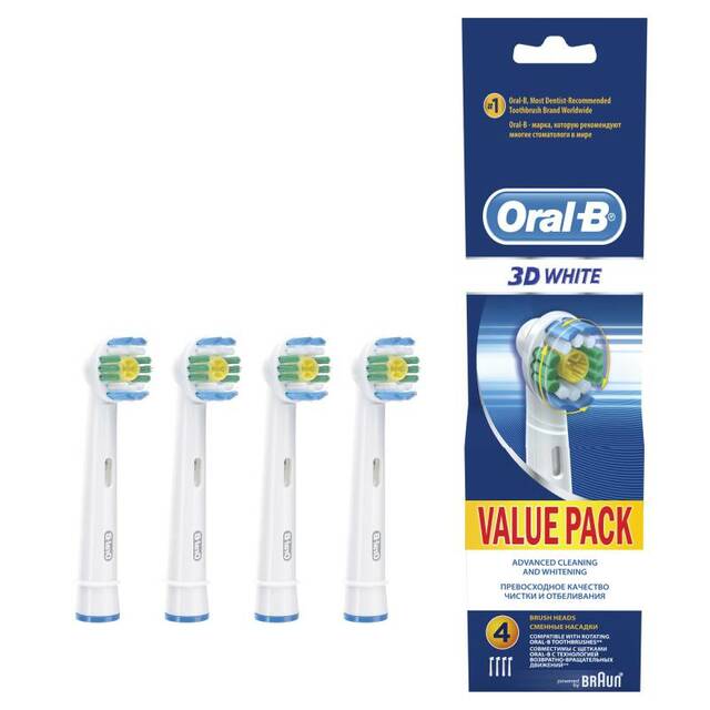 Насадка для зубных щеток Oral-B 3D White (упак.:4шт) кроме з / щ серии Sonic