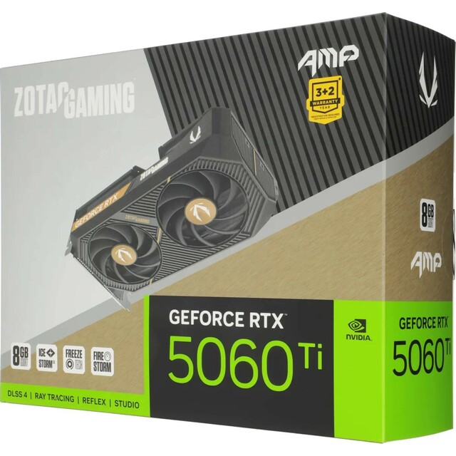 Видеокарта Zotac GeForce RTX 5060TI AMP 8Gb (ZT-B50610F-10M) Видеокарта Zotac GeForce RTX 5060TI AMP 8Gb (ZT-B50610F-10M)