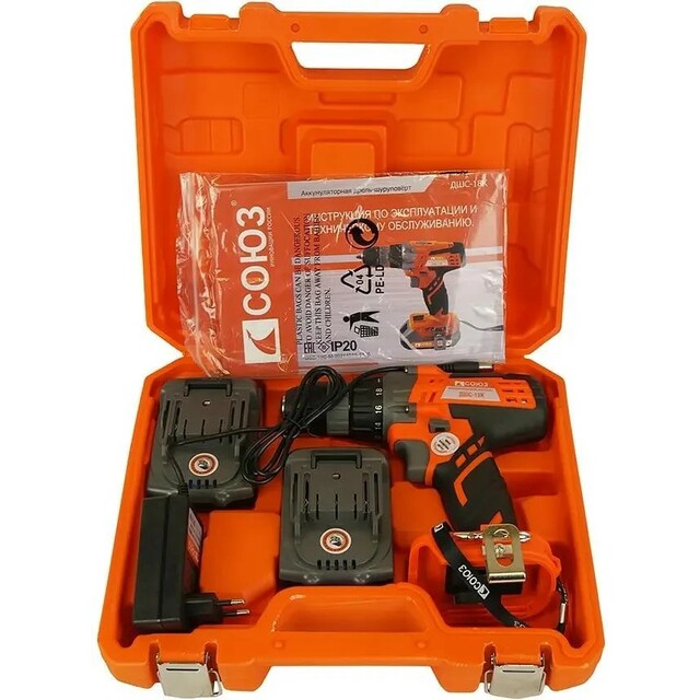 Дрель-шуруповерт Союз ДШС-18К (Цвет: Orange / Black) Дрель-шуруповерт Союз ДШС-18К (Цвет: Orange / Black)