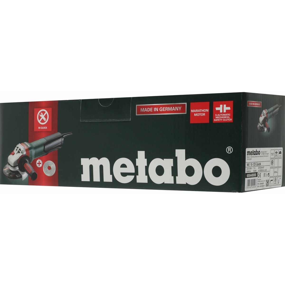 Углошлифовальная машина Metabo WE 15-125 Quick (Цвет: Green)