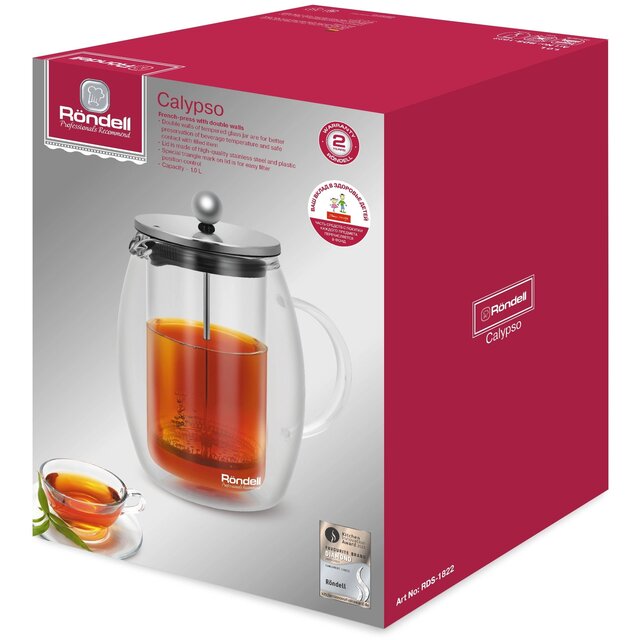 Френч-пресс Rondell Calypso RDS-1822 (Цвет: Clear) Френч-пресс Rondell Calypso RDS-1822 (Цвет: Clear)