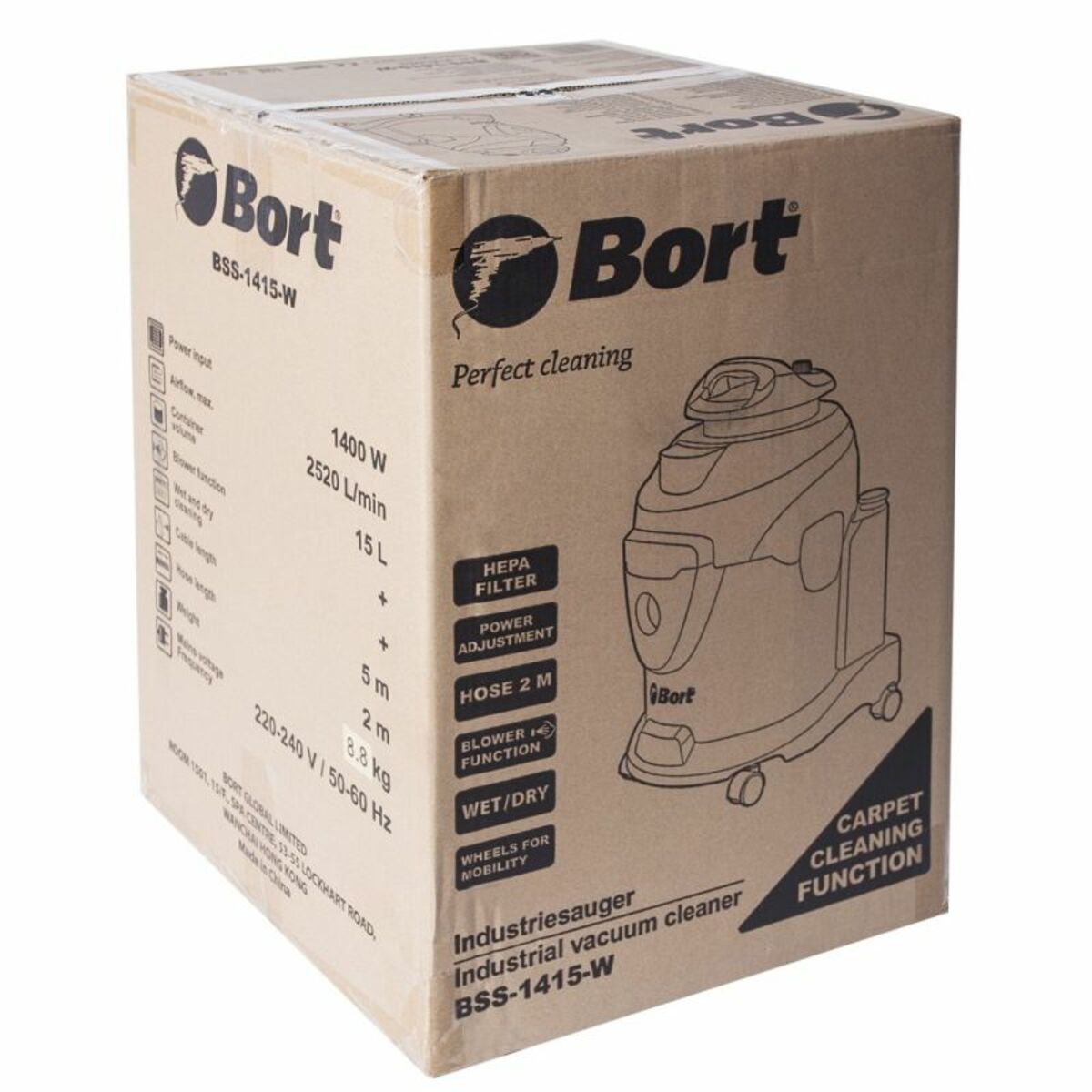 Строительный пылесос Bort BSS-1415-W (Цвет: Blue)