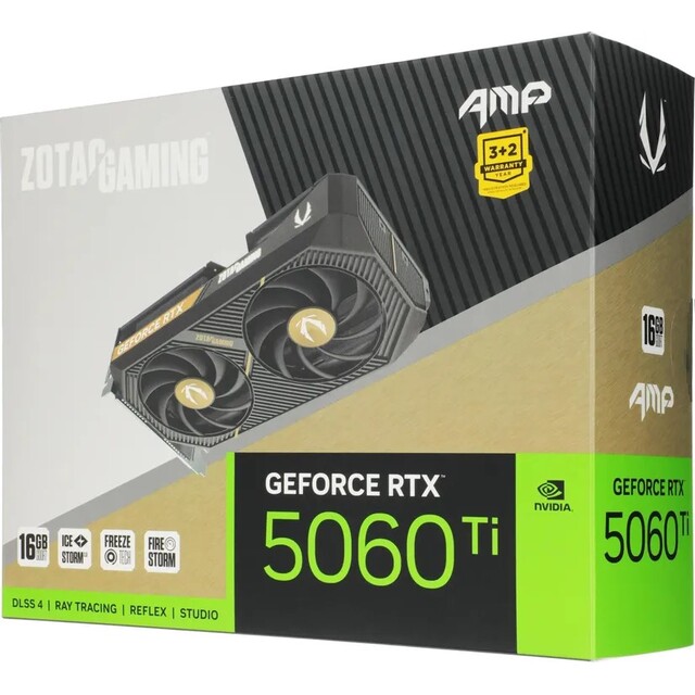 Видеокарта Zotac GeForce RTX 5060TI AMP 16Gb (ZT-B50620F-10M)