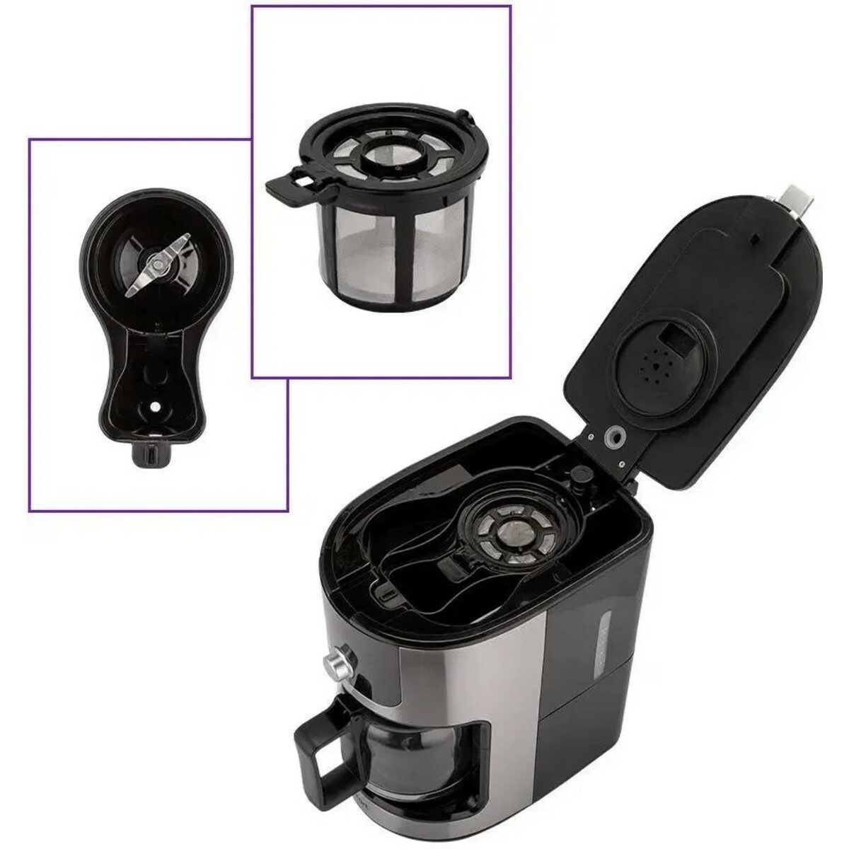 Кофемашина Kitfort КТ-782 (Цвет: Inox / Black)