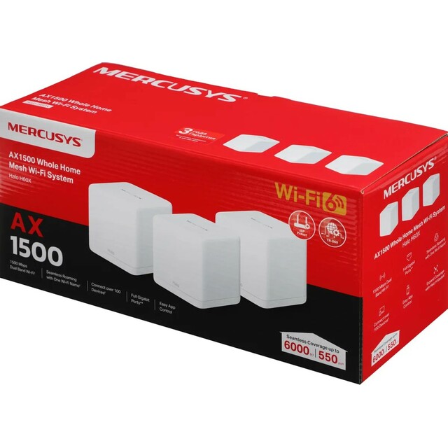 Бесшовный Mesh роутер Mercusys Halo H60X(3-pack) 