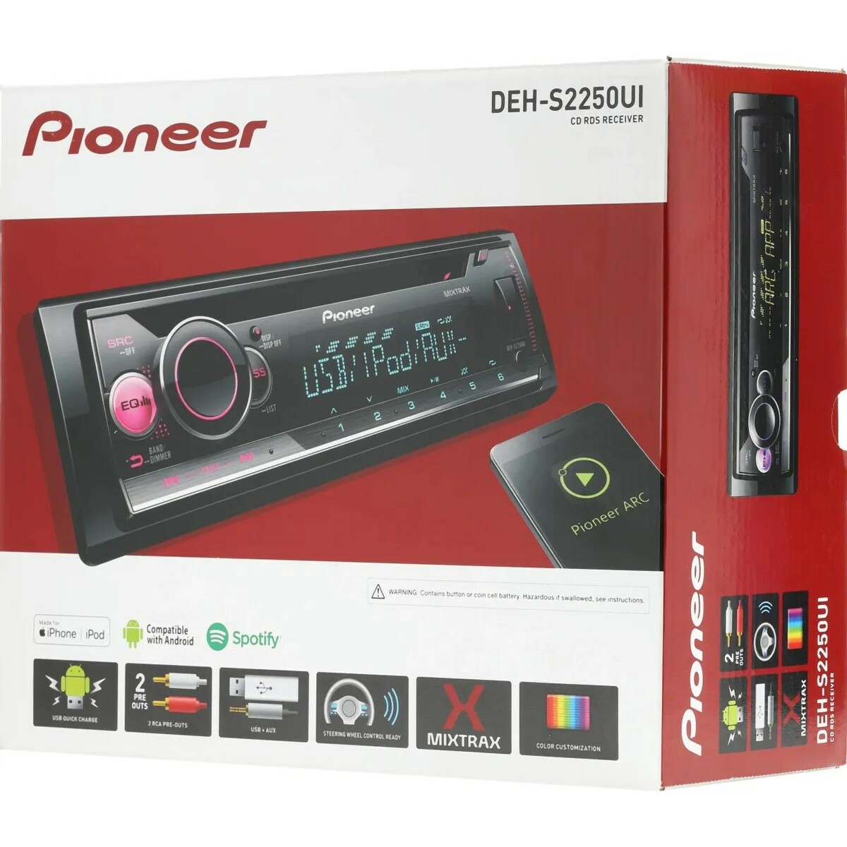 Автомагнитола Pioneer DEH-S2250UI, черный