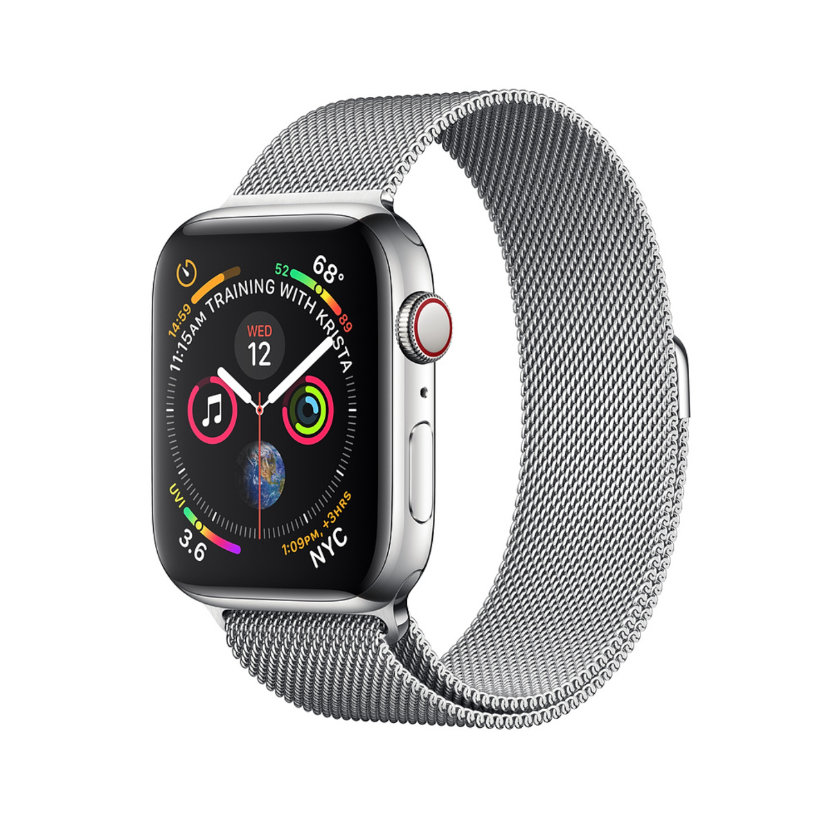 Умные часы Apple Watch Series 4 GPS + Cellular 44mm Stainless Steel Case with Milanese Loop (Цвет: Stainless Steel)