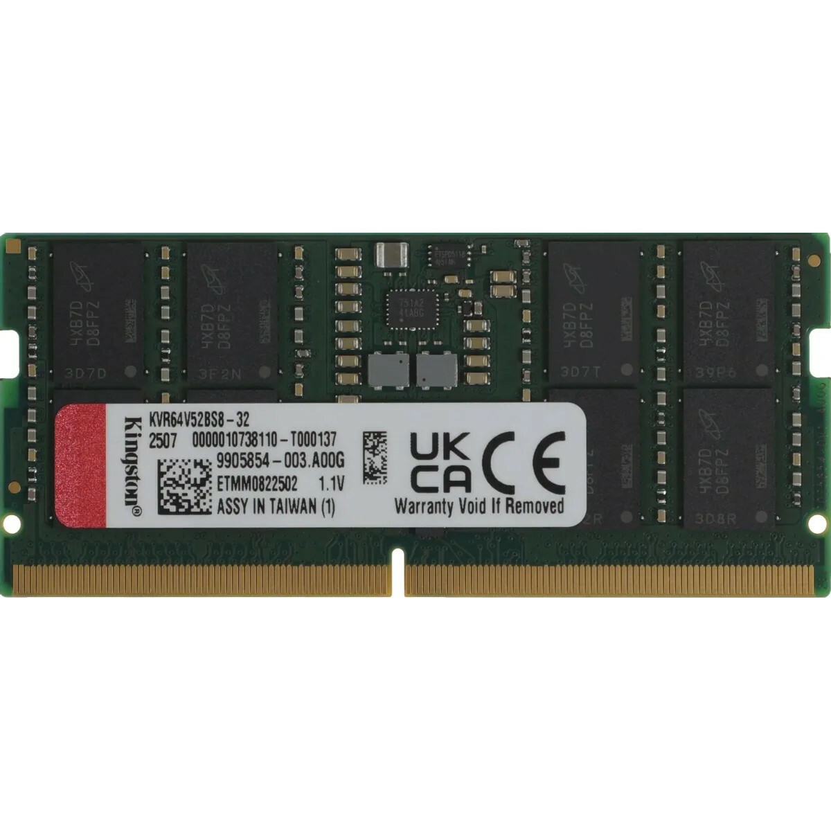 Память DDR5 32Gb 6400MHz Kingston KVR64V52BS8-32 