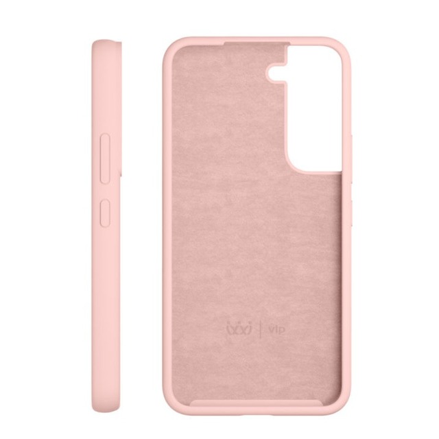 Чехол-накладка VLP Liquid Silicone Сase Antistatic для смартфона Samsung Galaxy S22 (Цвет: Light Pink)