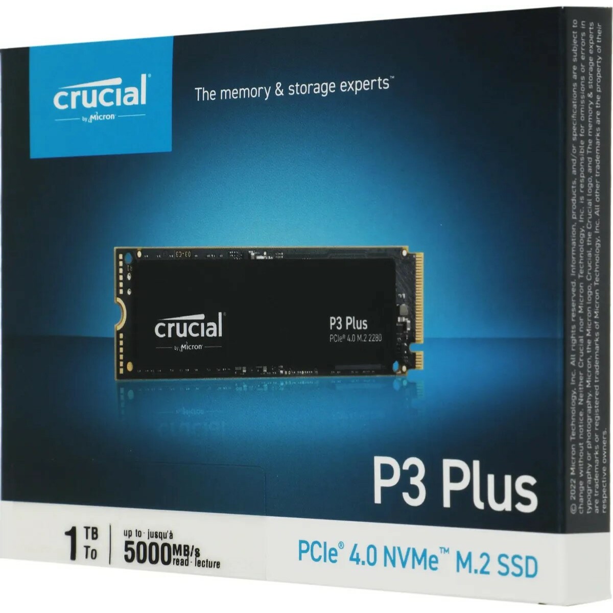 Накопитель SSD Crucial PCIe 4.0 x4 1TB CT1000P3PSSD8 