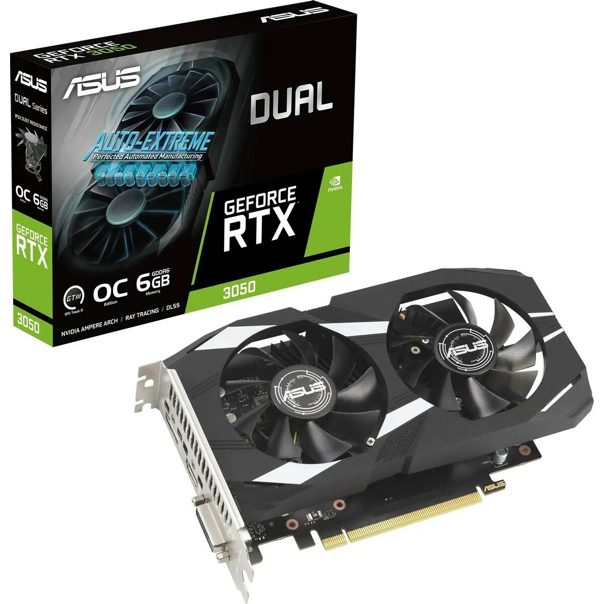 Видеокарта Asus GeForce RTX 3050 6Gb OC (DUAL-RTX3050-O6G)