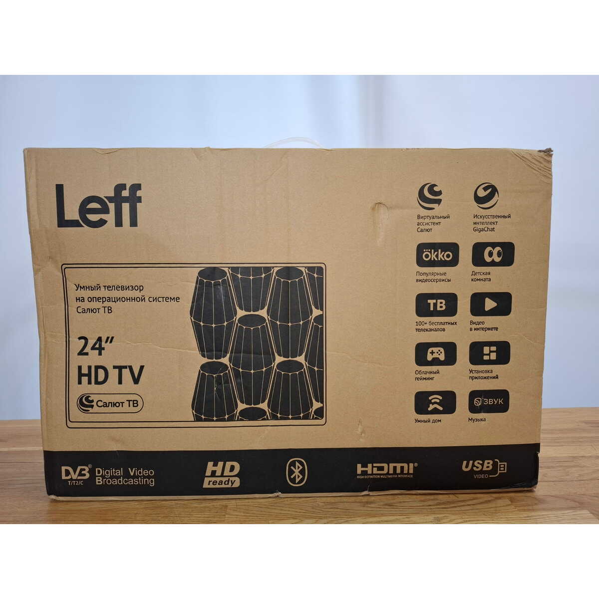 Телевизор Leff 24" 24H691T, белый