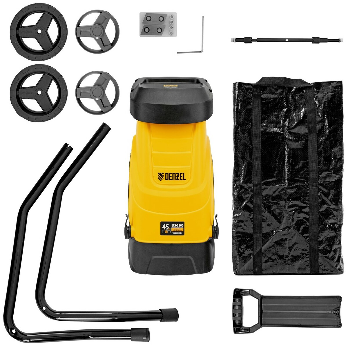 Садовый измельчитель DENZEL ECS-2800 (Цвет: Yellow)