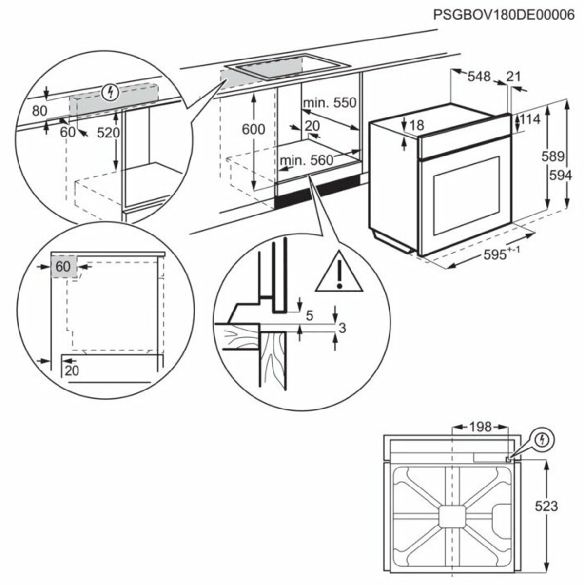 Духовой шкаф Electrolux OEF5H50V (Цвет: White)