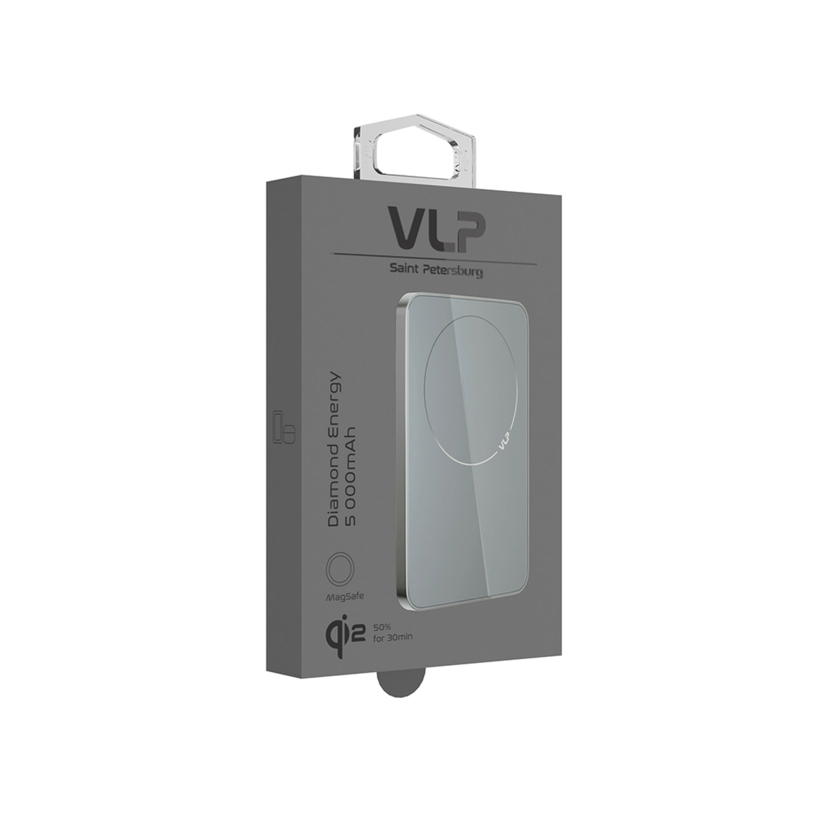 Внешний аккумулятор VLP Diamond Energy MagSafe Qi2 5000mAh, натуральный титан