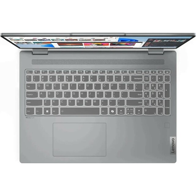 Ноутбук Lenovo IdeaPad 5 16AHP9 (AMD Ryzen 7 8845HS 3.8Ghz/16Gb LPDDR5x/SSD 512Gb/AMD Radeon 780M/16 /OLED/Touch 2K (2048x1280)/noOS/gray/WiFi/BT/Cam) 