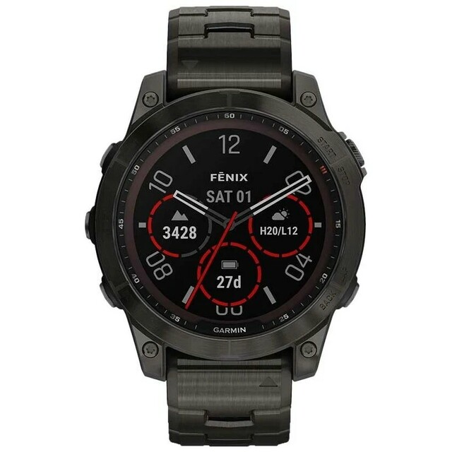 Умные часы Garmin Fenix 7 Sapphire Solar Premium Edition (Цвет: Carbon Gray)