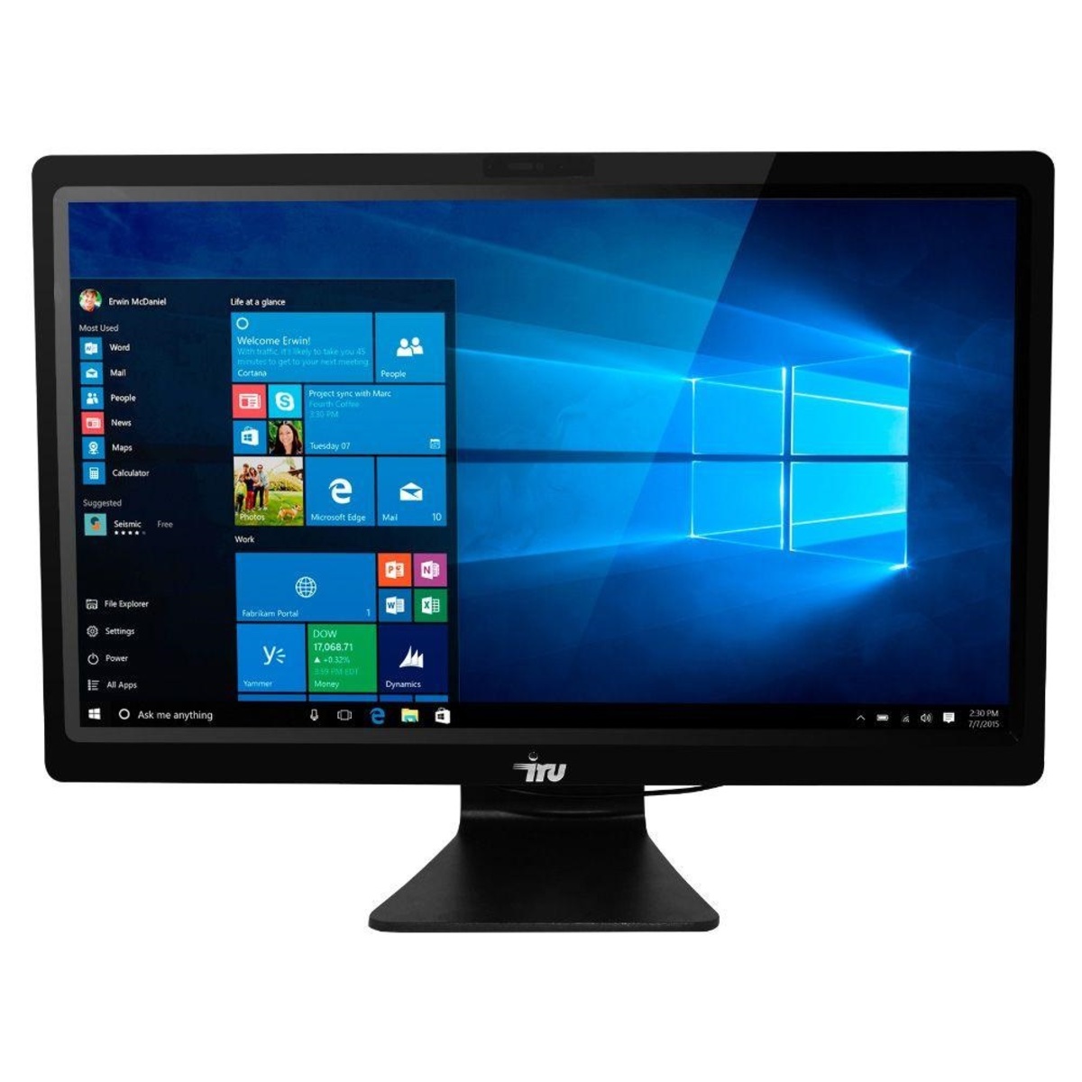 Моноблок IRU Office P2313 23.8 Full HD i3 8100 (3.6) / 8Gb / SSD240Gb / UHDG 630 / Windows 10 Professional 64 / GbitEth / WiFi / BT / 120W / Cam / черный 1920x1080