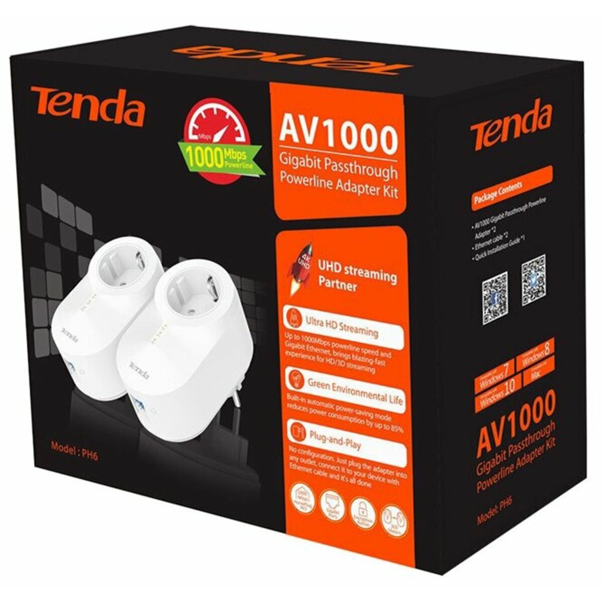 Адаптер TENDA PH6 (Цвет: White)