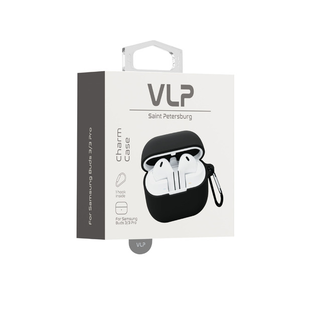 Чехол силиконовый VLP Charm Case для Samsung Buds 3 / 3 Pro, черный Чехол силиконовый VLP Charm Case для Samsung Buds 3 / 3 Pro, черный