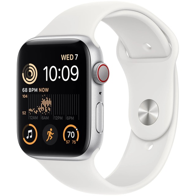 Умные часы Apple Watch SE (2022) 40mm Aluminum Case with Sport Band (Цвет: Silver / White)