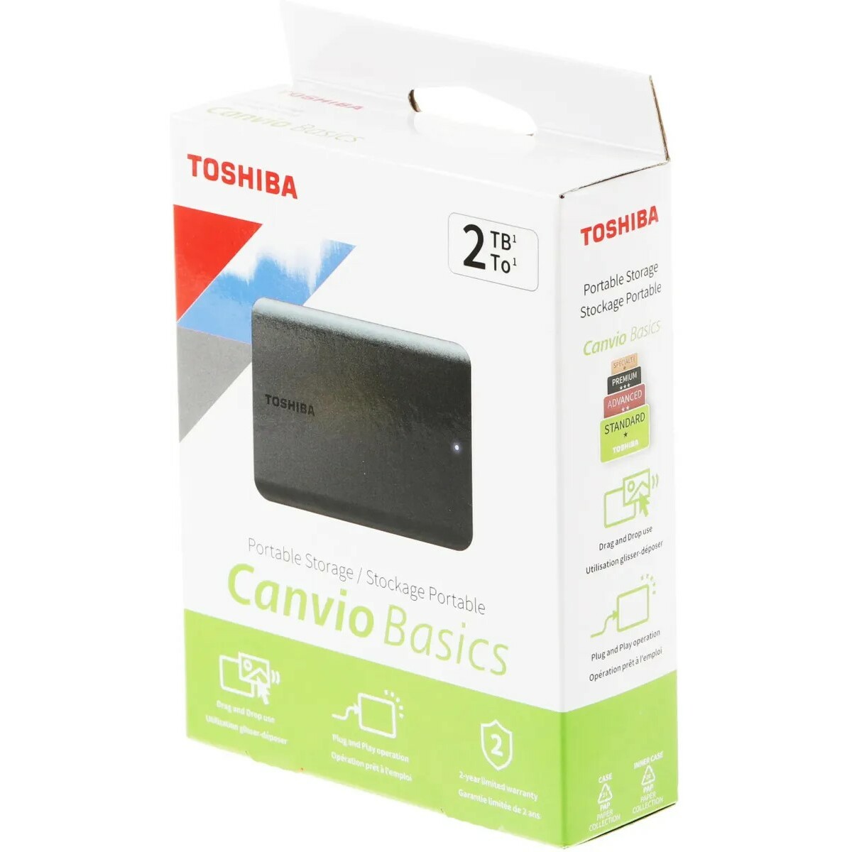 Жесткий диск Toshiba HDD USB 3.2 2Tb HDTB520EK3AA, черный