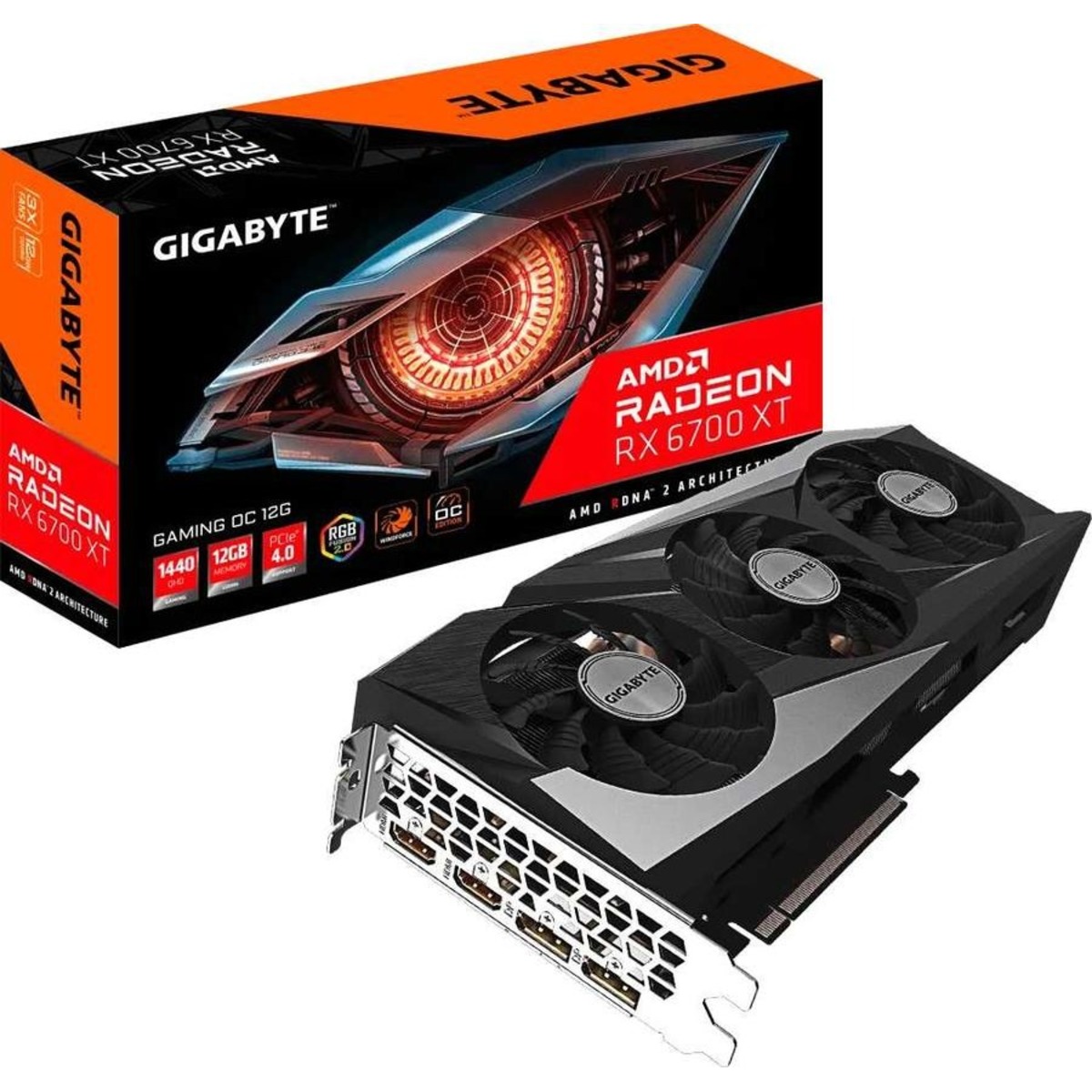 Видеокарта GIGABYTE Radeon RX 6700 XT GAMING OC 12G (GV-R67XTGAMING OC-12GD)