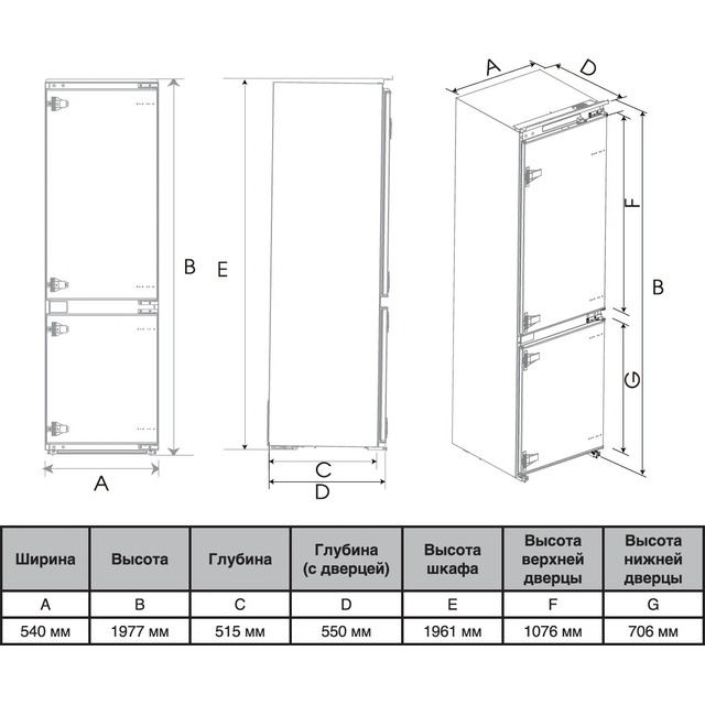 Холодильник Hyundai HBR 1946, белый