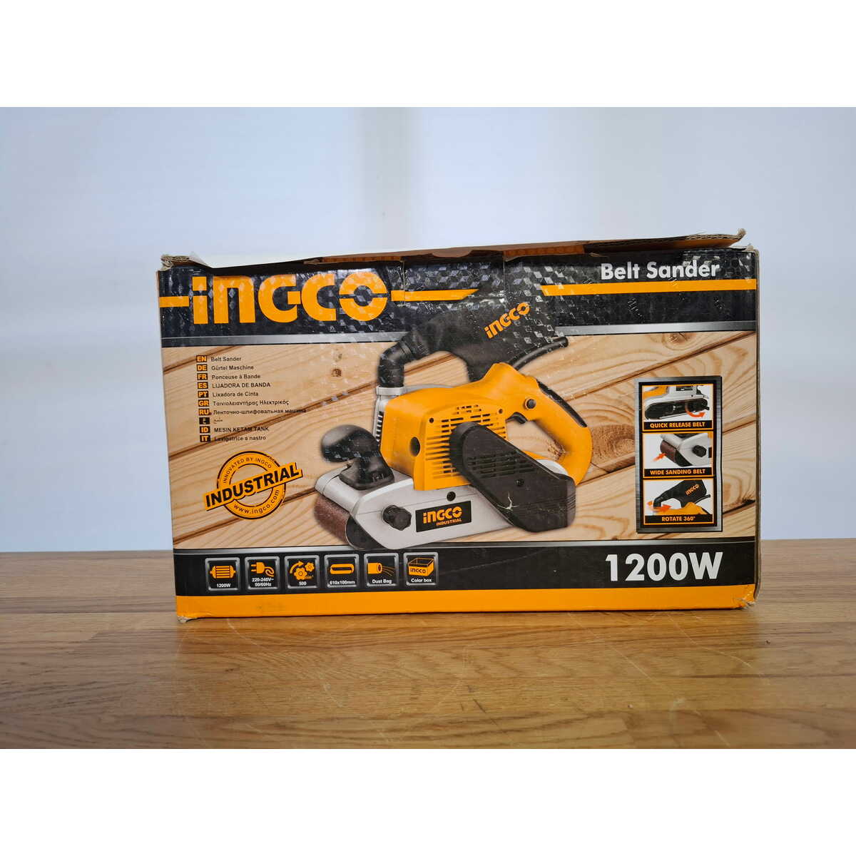 Ленточная шлифмашина Ingco PBS12001 (Цвет: Orange)