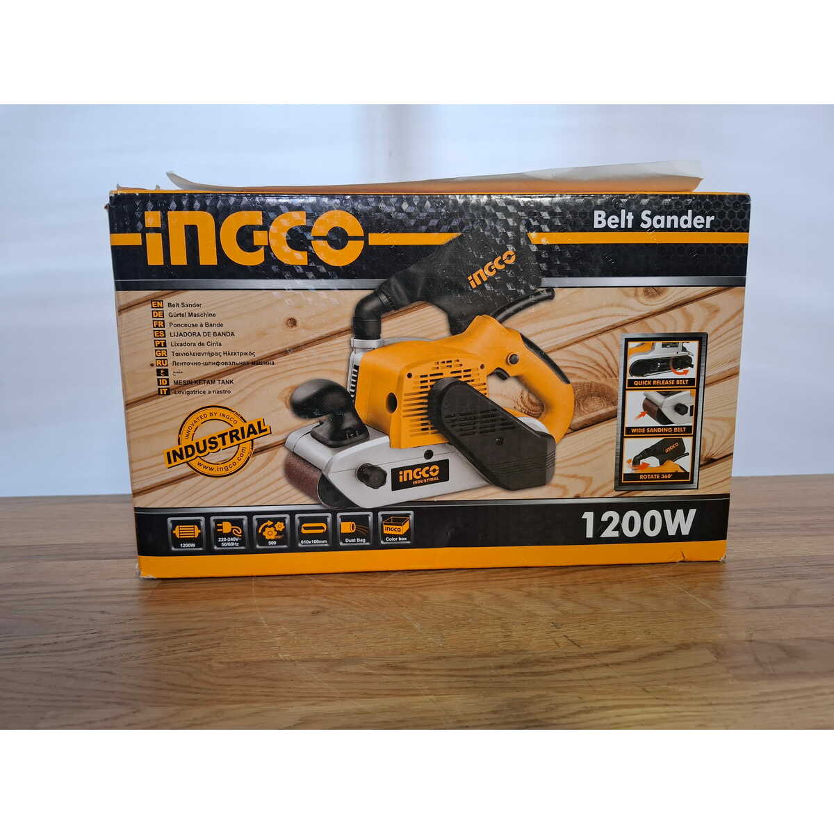 Ленточная шлифмашина Ingco PBS12001 (Цвет: Orange)