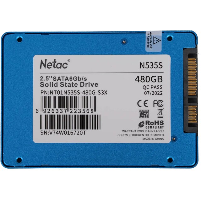 Накопитель SSD Netac SATA III 480Gb NT01N535S-480G-S3X