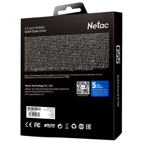 Накопитель SSD Netac SATA III 256Gb NT01N600S-256G-S3X